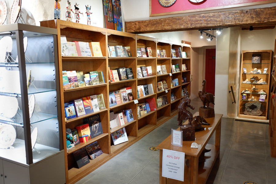 left half of books in gift shop