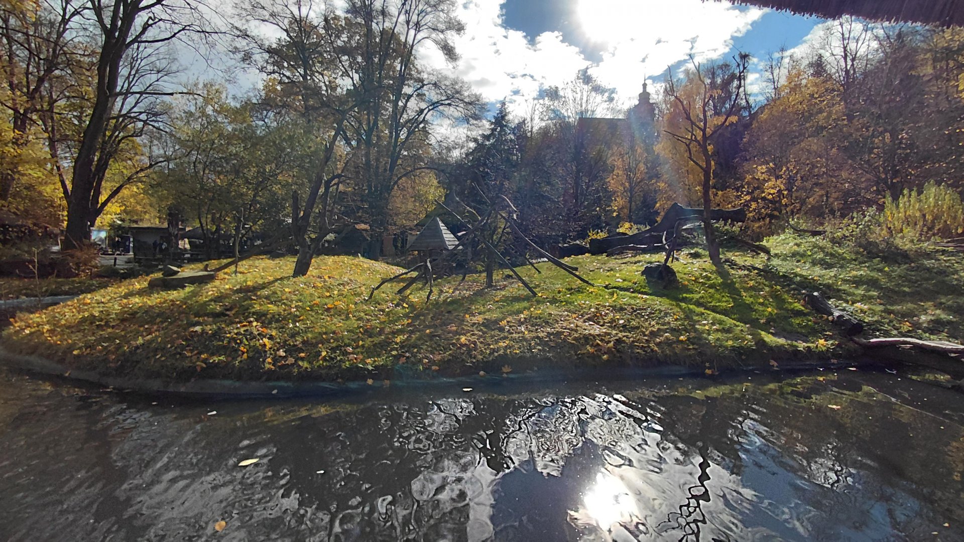 Lemur + flamingo outdoor exhibit