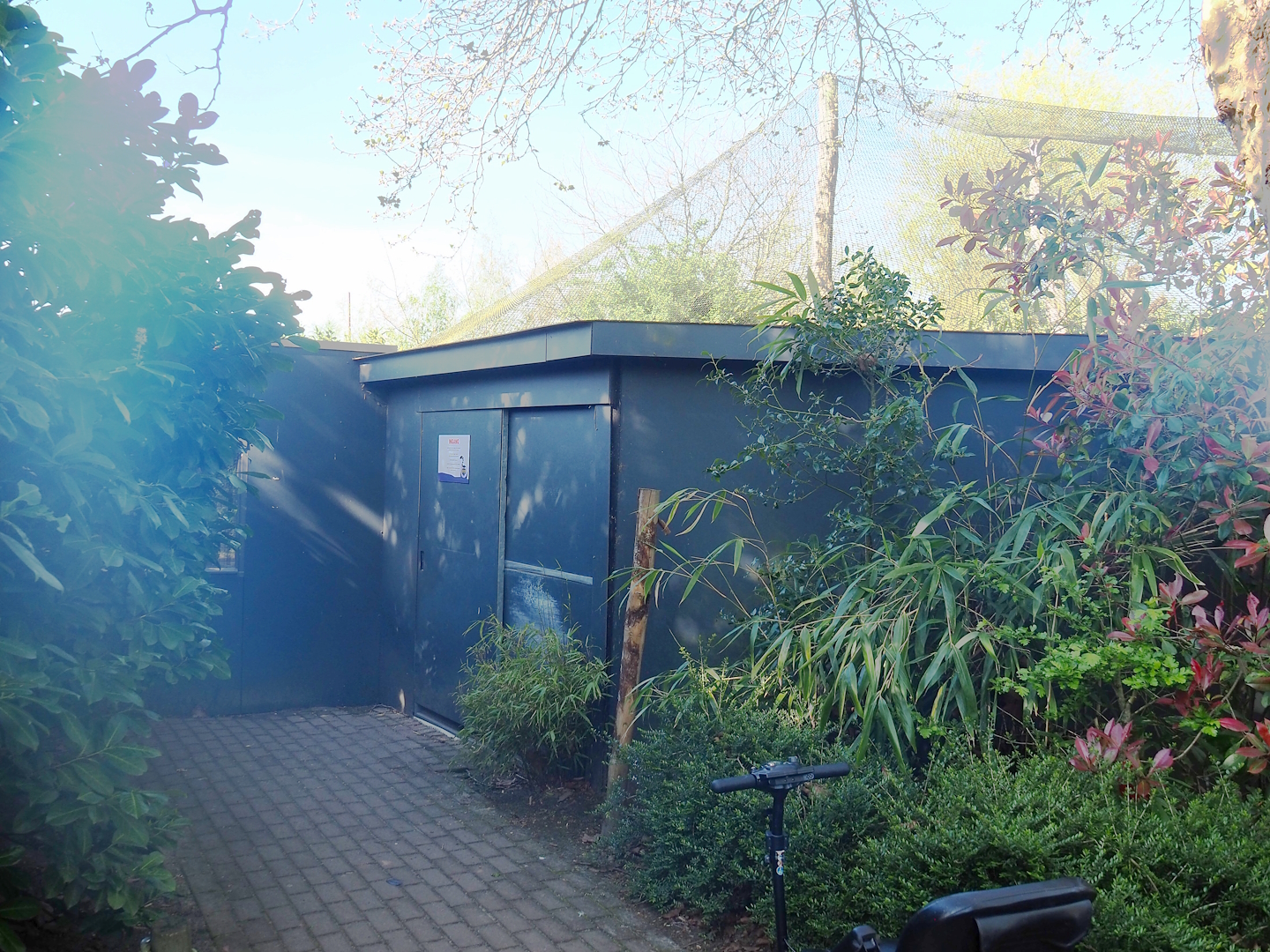 Lemur house and entrance to walkthrough lemur exhibit, 2023-04-30