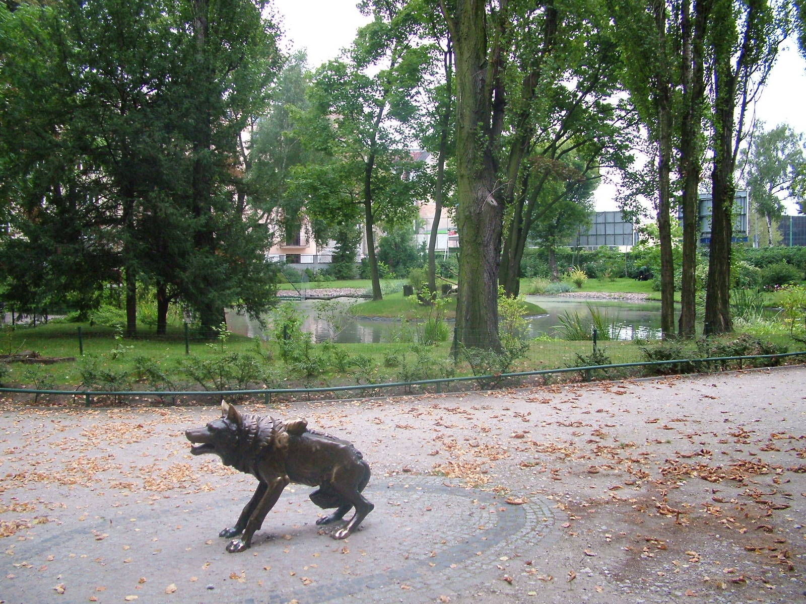 Lemur island and sculpture at the Old Zoo, Poznan Sept 08