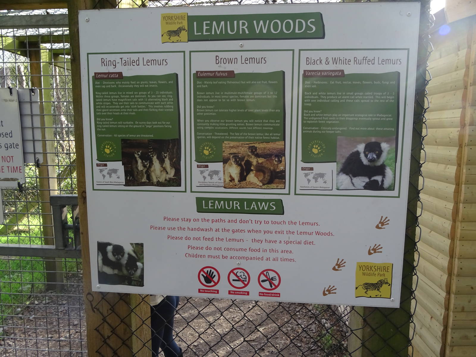 Lemur Woods Sign at Yorkshire Wildlife Park