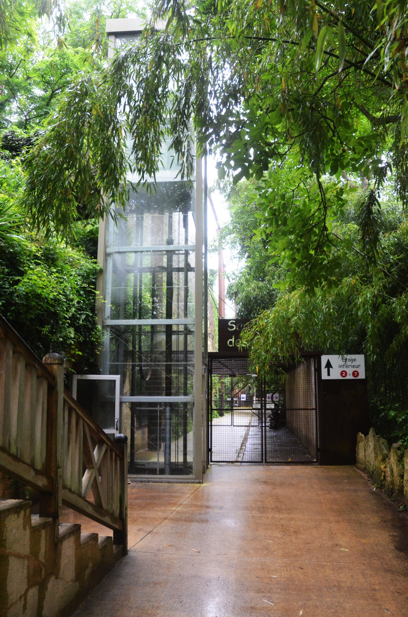 Lift Between the Levels and Okapi Sanctuary Entrance at Doué-la-Fontaine, 15/06/18