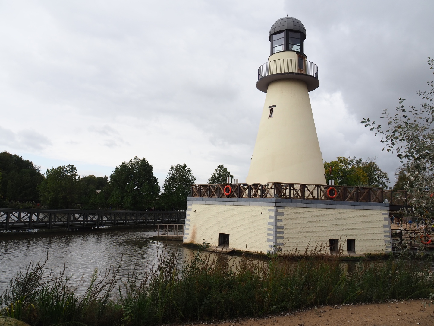 Lighthouse in the black-footed penguin and harbor seal exhibit, 2019-10-04