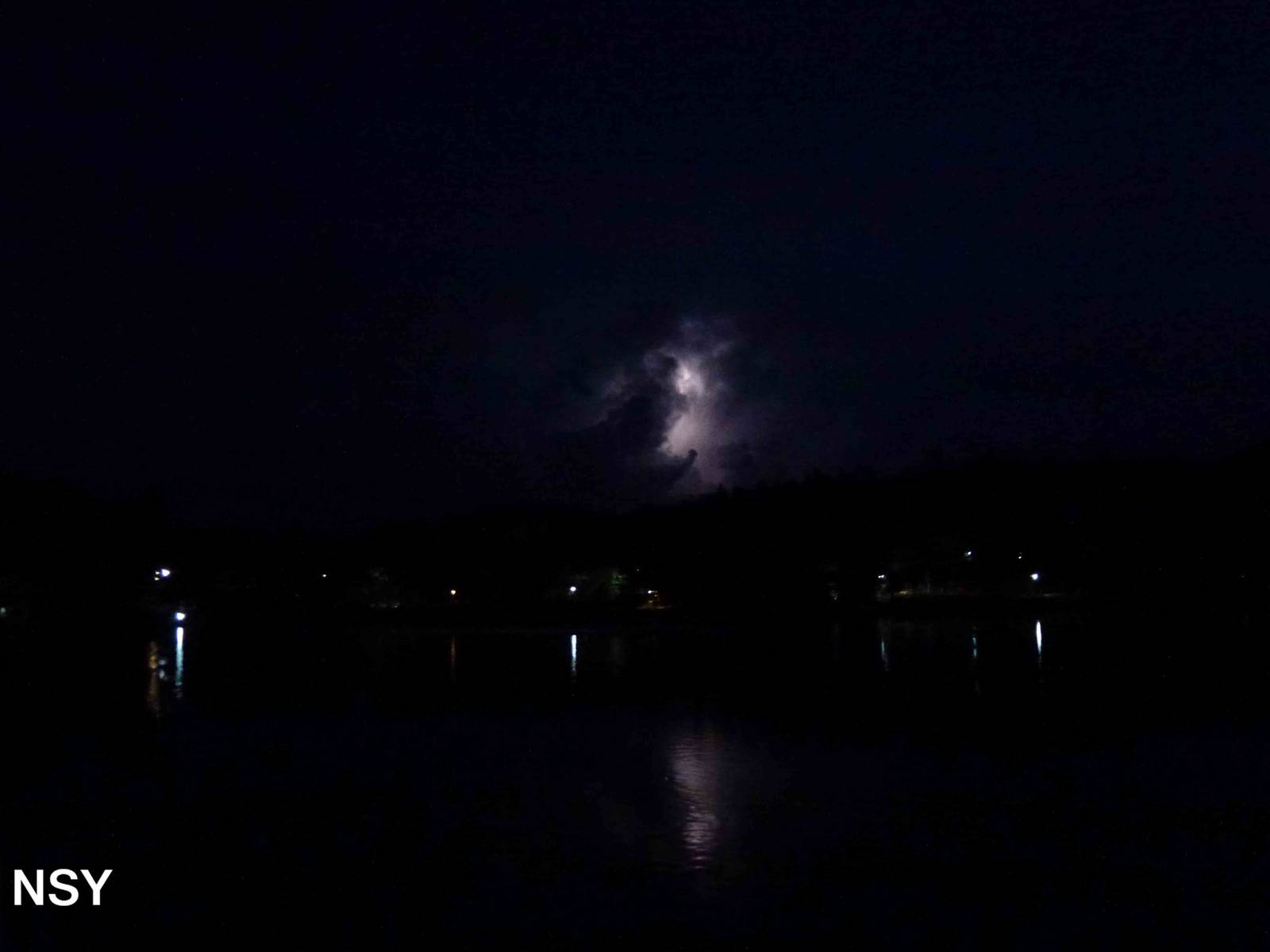 Lightning over Swan Lake, June 2013.