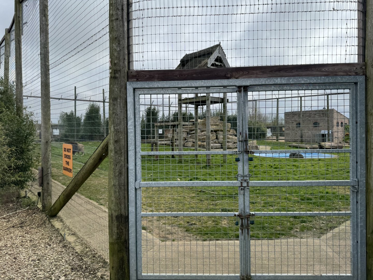 Lion Enclosure Service Door at Wolds Wildlife Park (March 2024)