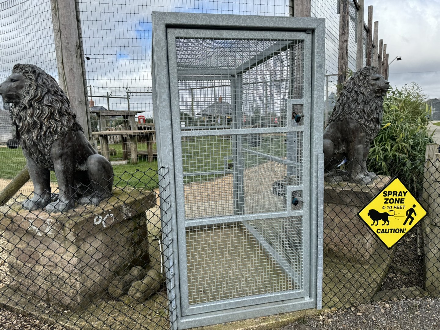 Lion Enclosure Service Door at Wolds Wildlife Park (March 2024)