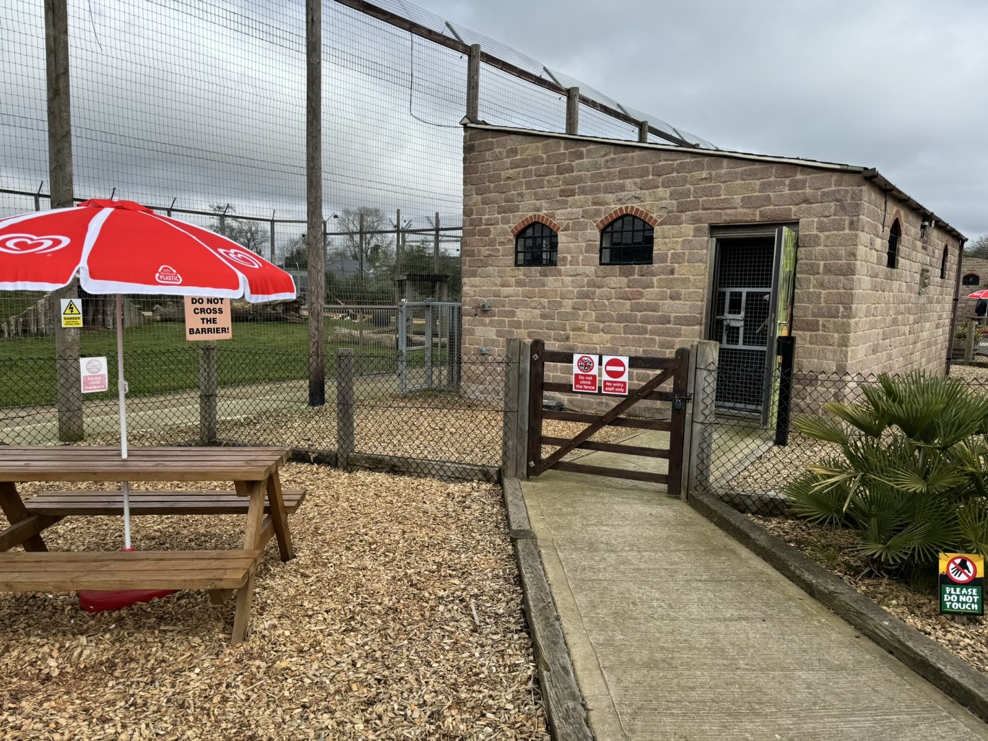 Lion Holding Building at Wolds Wildlife Park (March 2024)