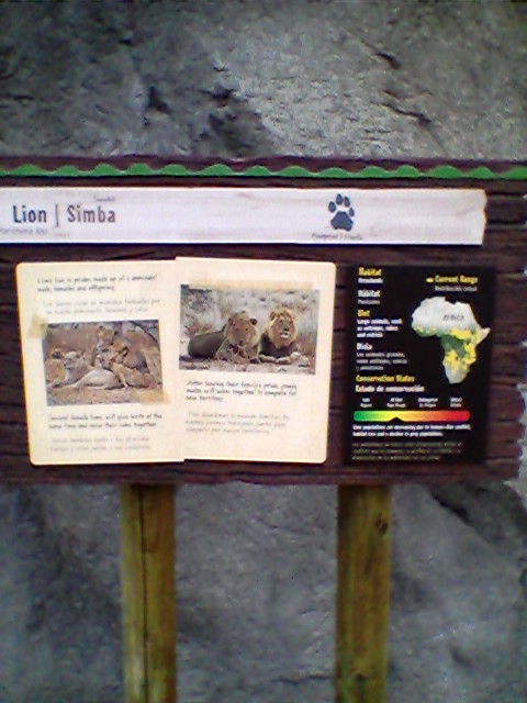Lion interpretive sign