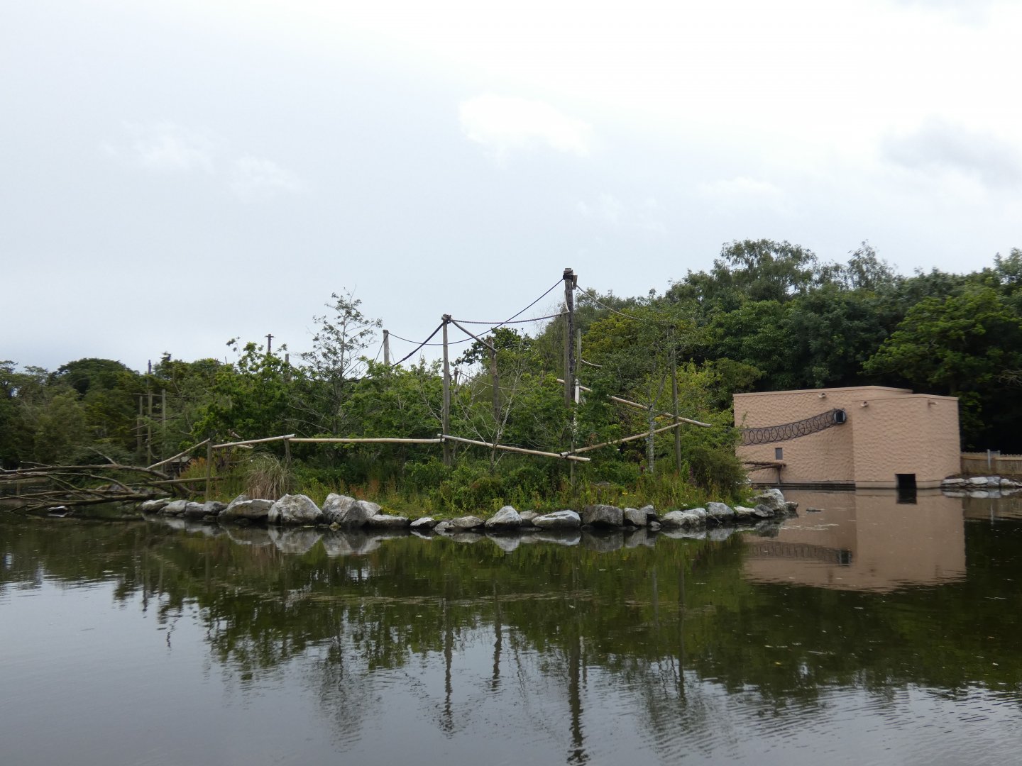 Lion-tailed macaque island and house