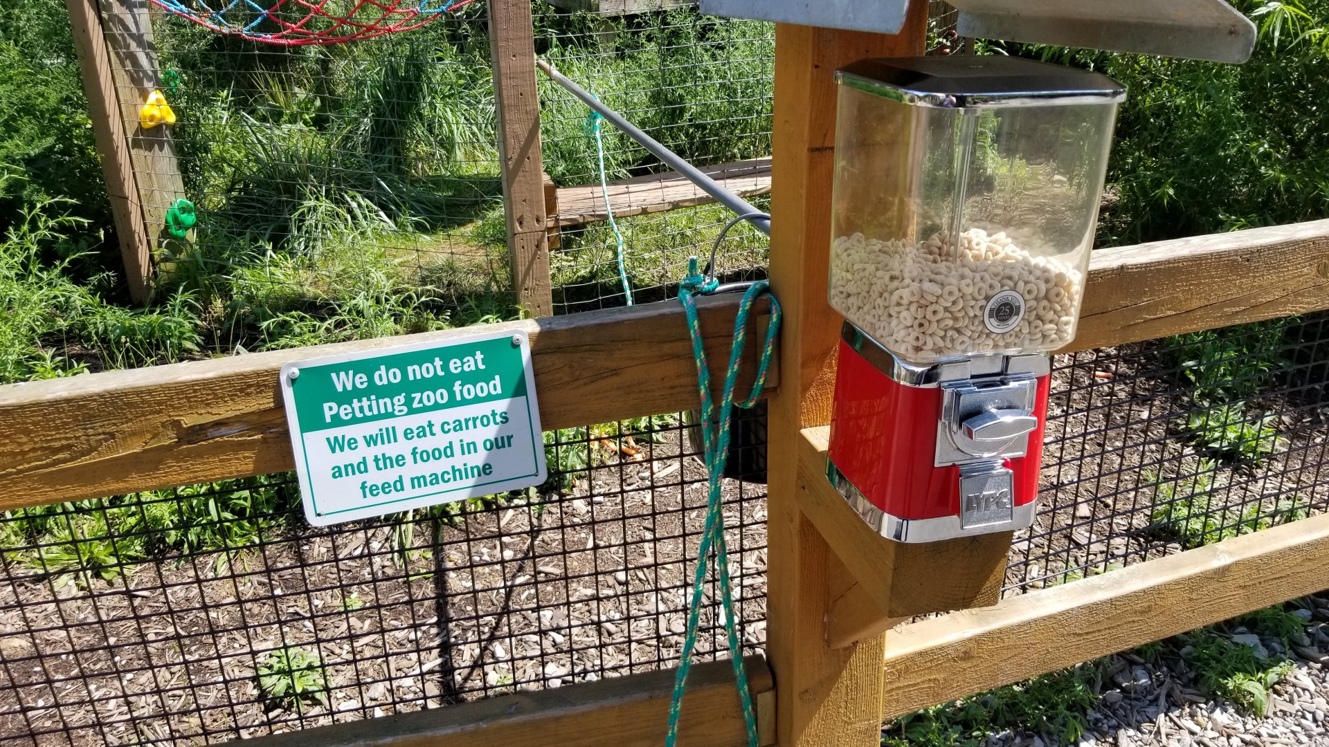Living Treasures LH - Feeding sign; almost everything in the zoo can be fed