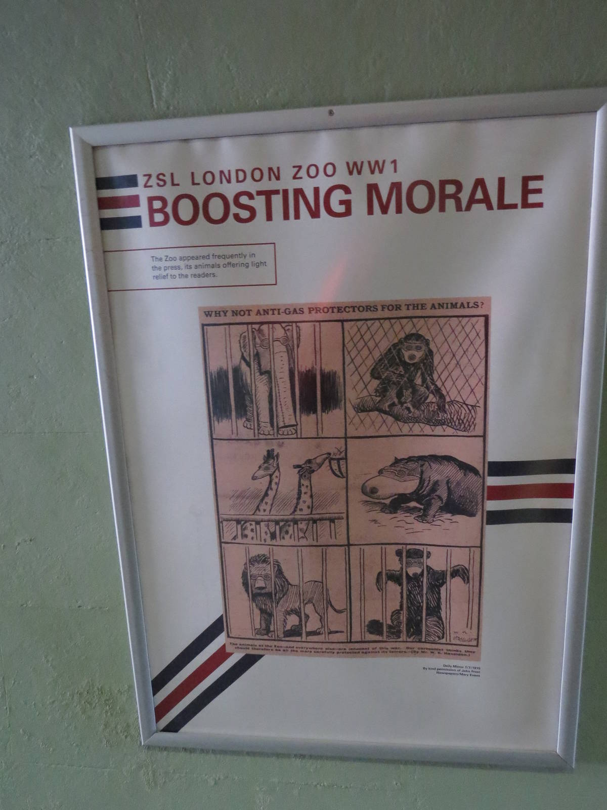 London Zoo in World War 1 poster, July 2015.