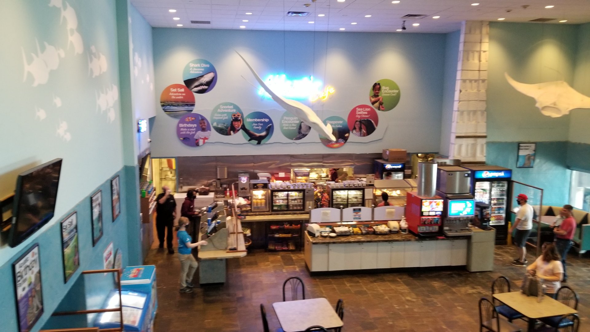 Long Island Aquarium - Cafe from above