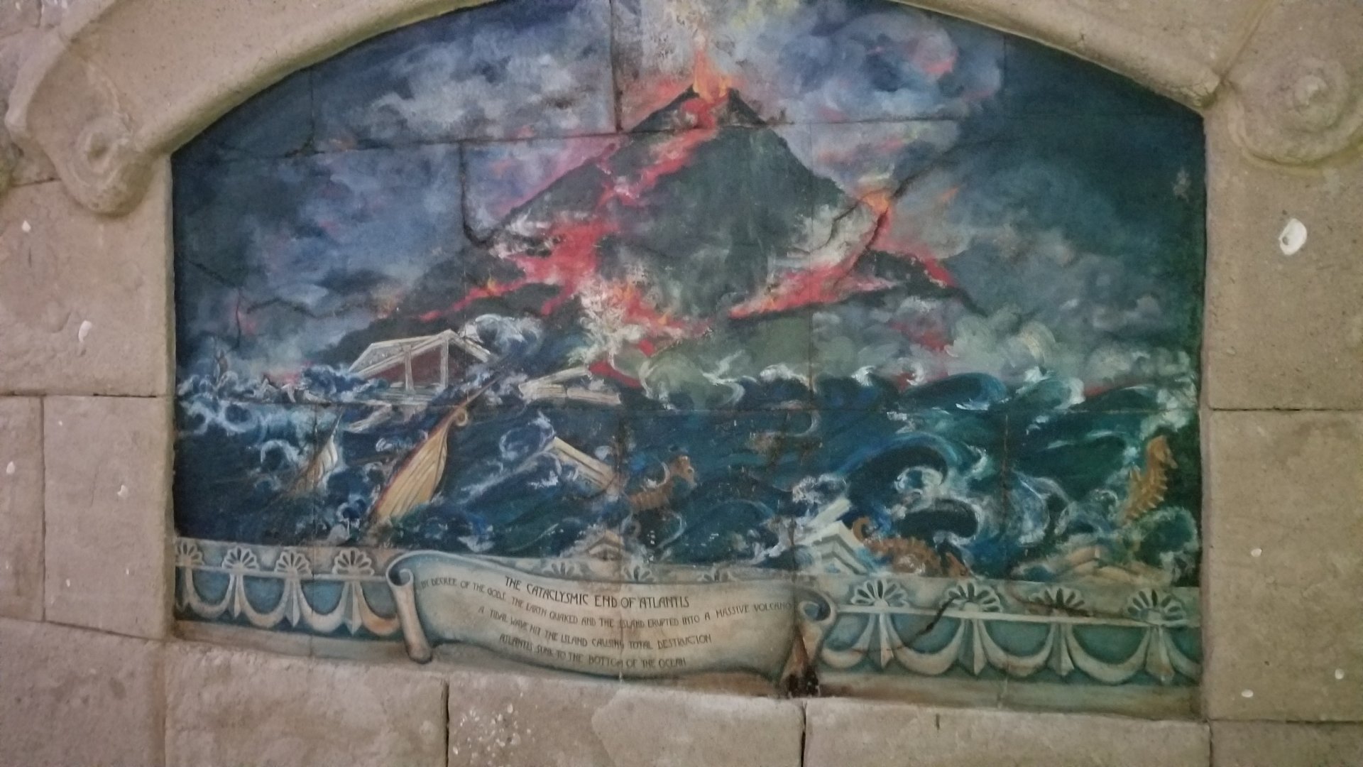 Long Island Aquarium - One of the many murals telling the Atlantis story