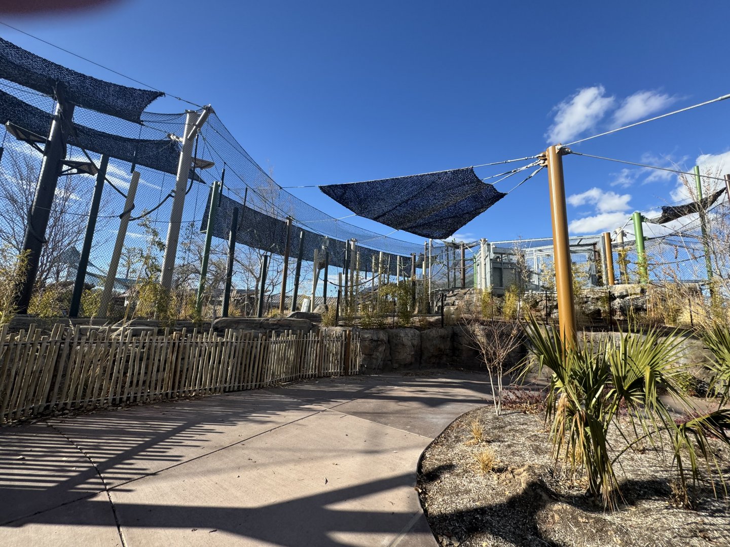 Long rotating exhibit next to children’s ropes area
