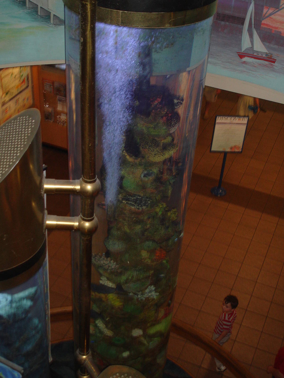 Looking down from Aquarium floor to first floor of mall