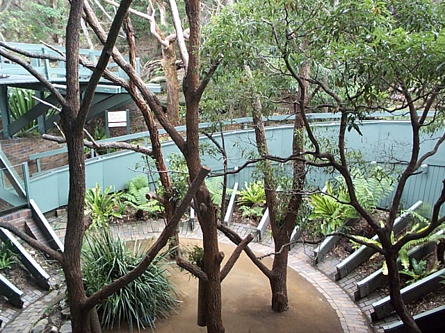 looking down from inside