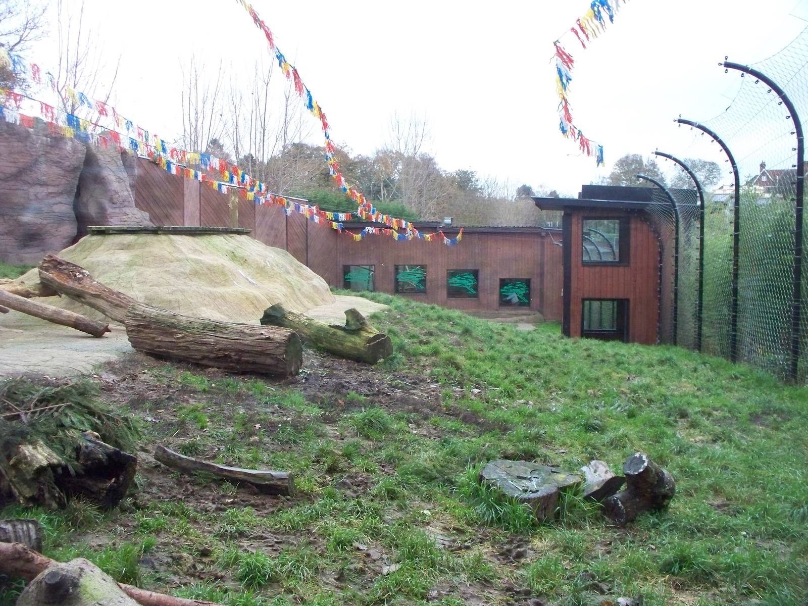 looking down the length of the enclosure