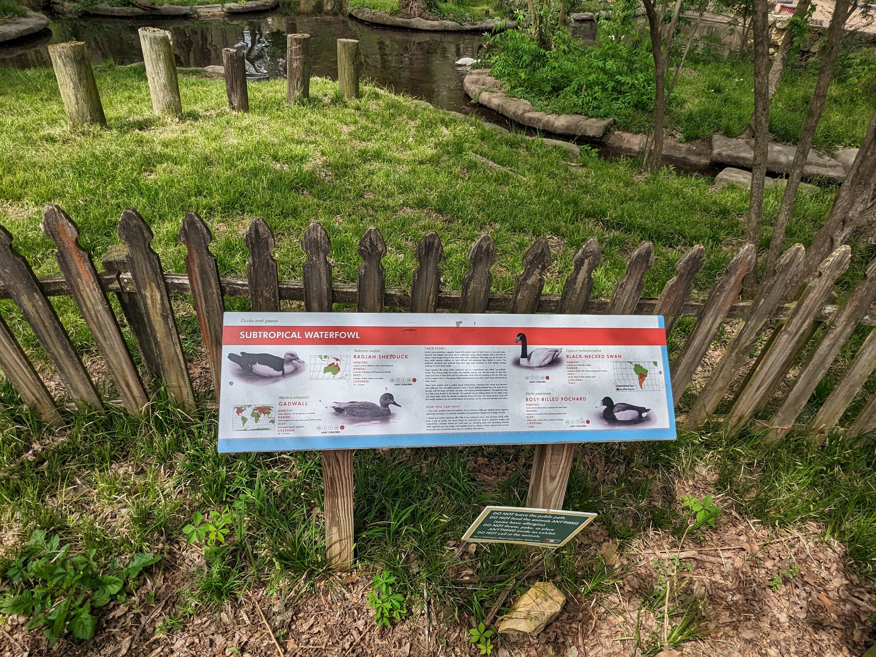 Lower Pond - water bird sign