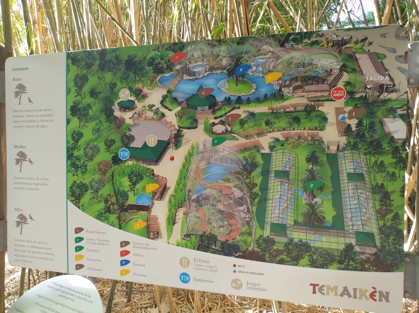 "Lugar de las aves" map - Temaiken