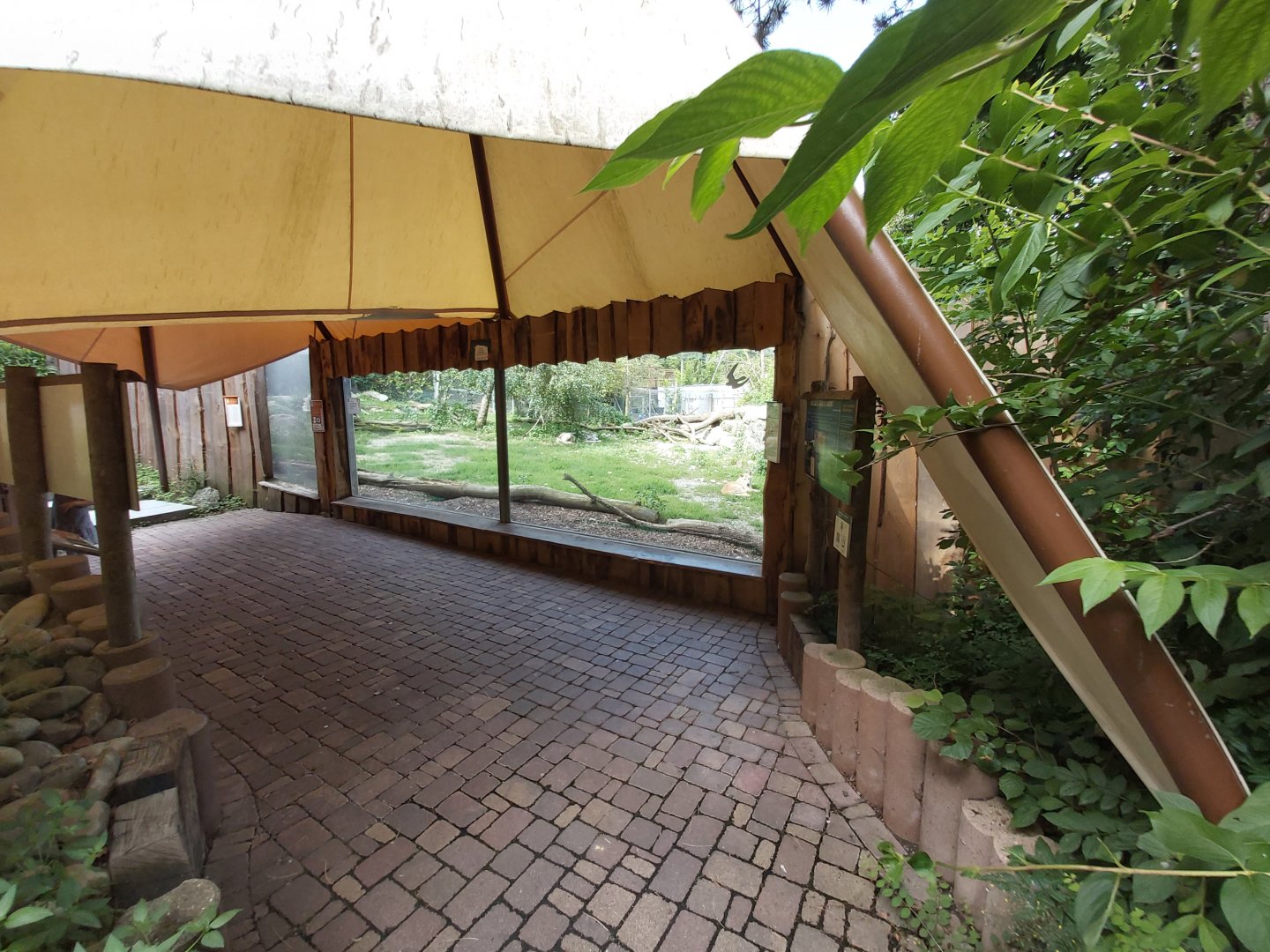 Mackenzie valley wolf enclosure covered view