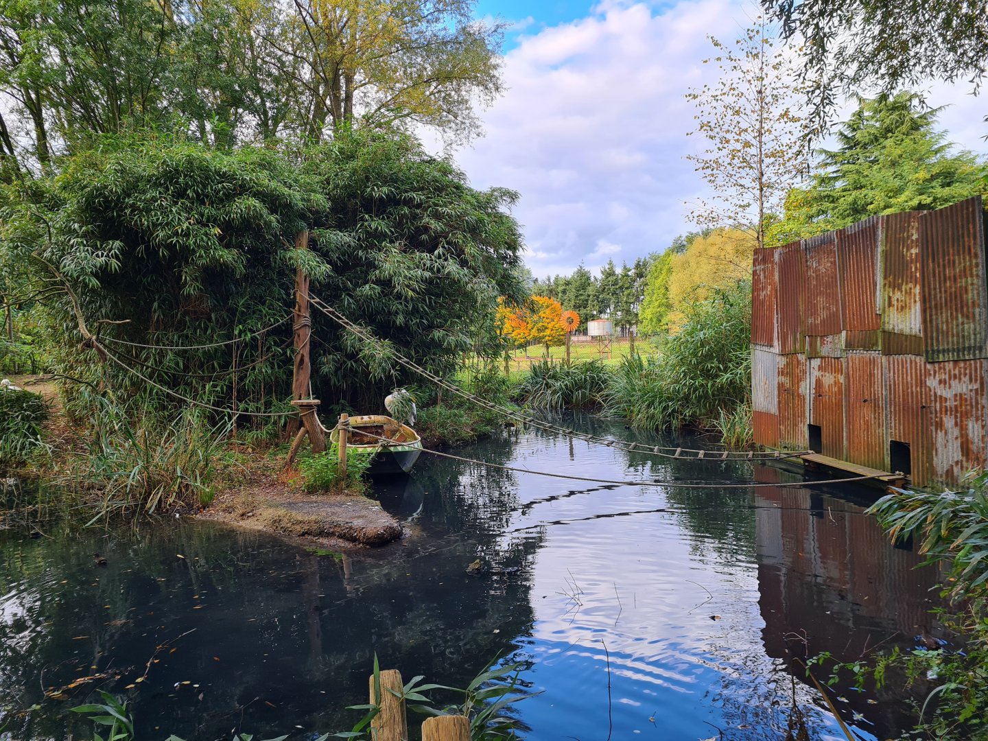 Madidi - Bolivian squirrel monkey and Dalmatian pelican enclosure