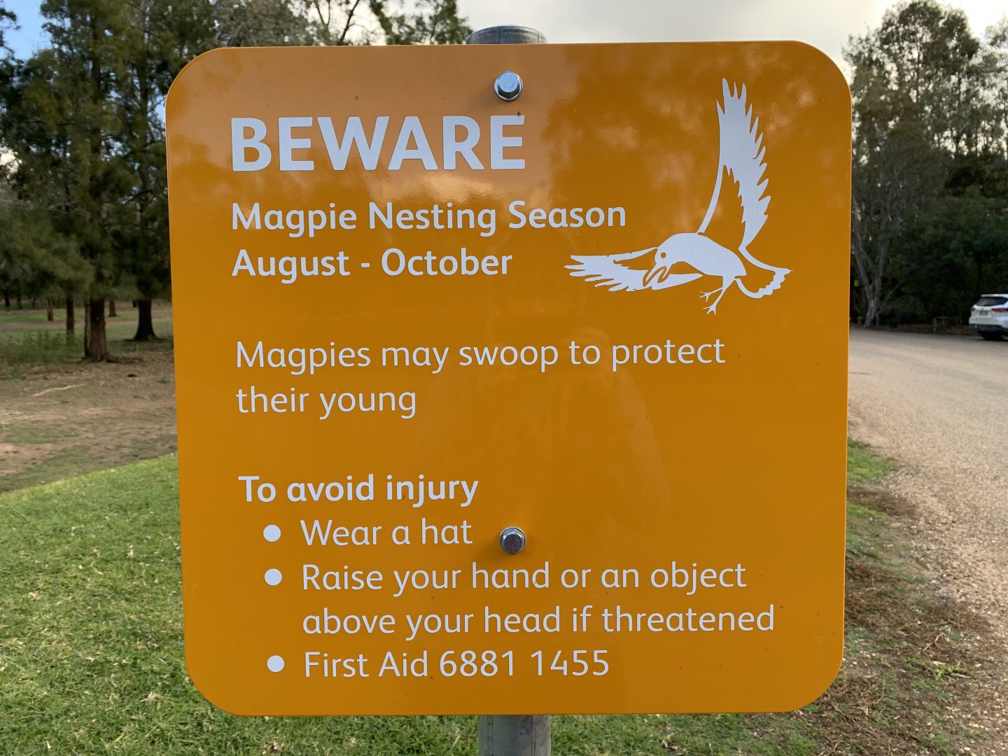 Magpie Warning Sign