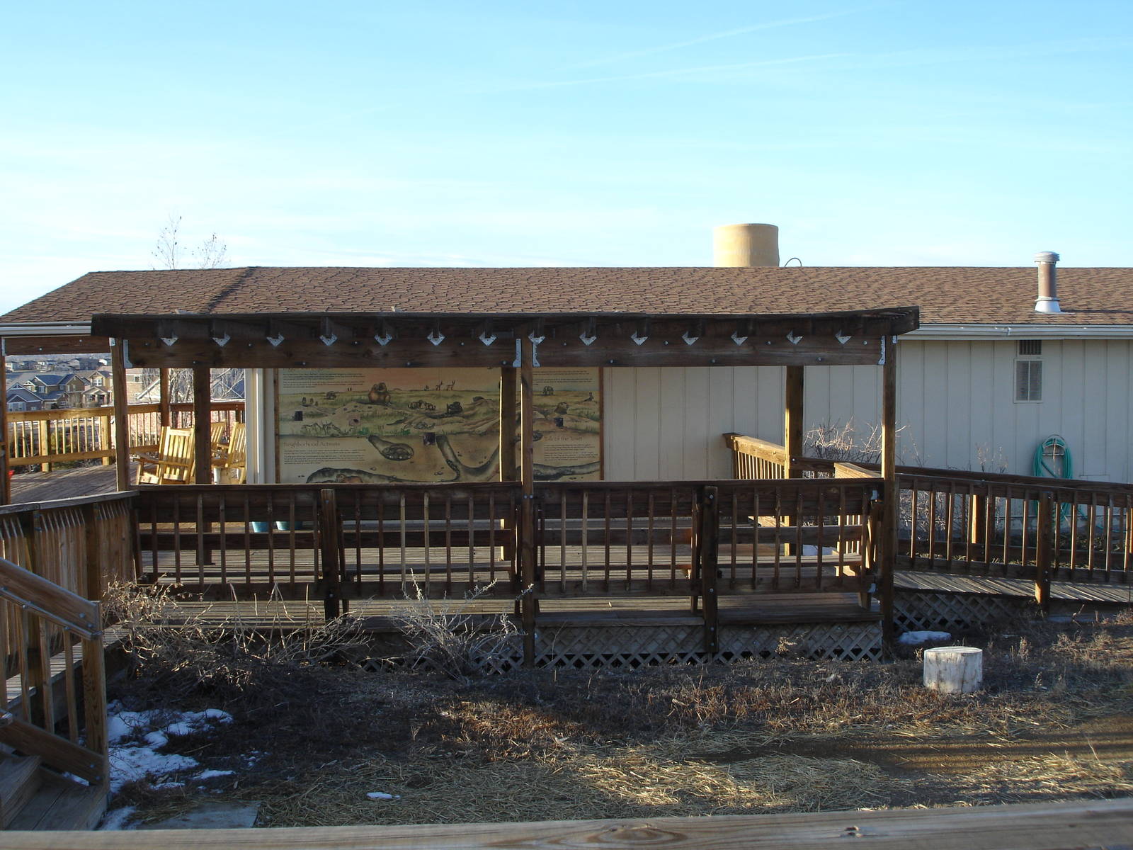Main building with prairie dog graphic