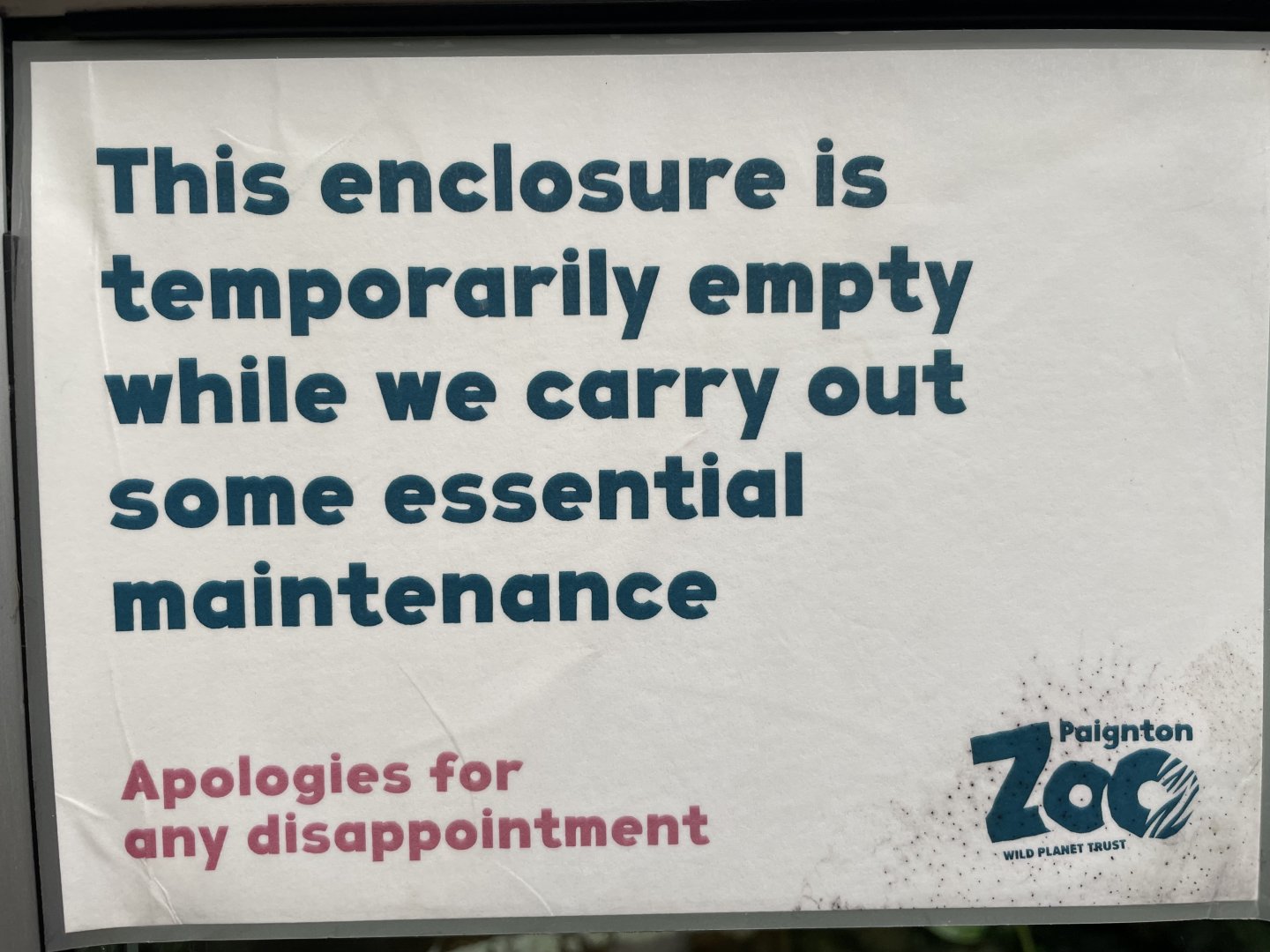 Maintenance Signage