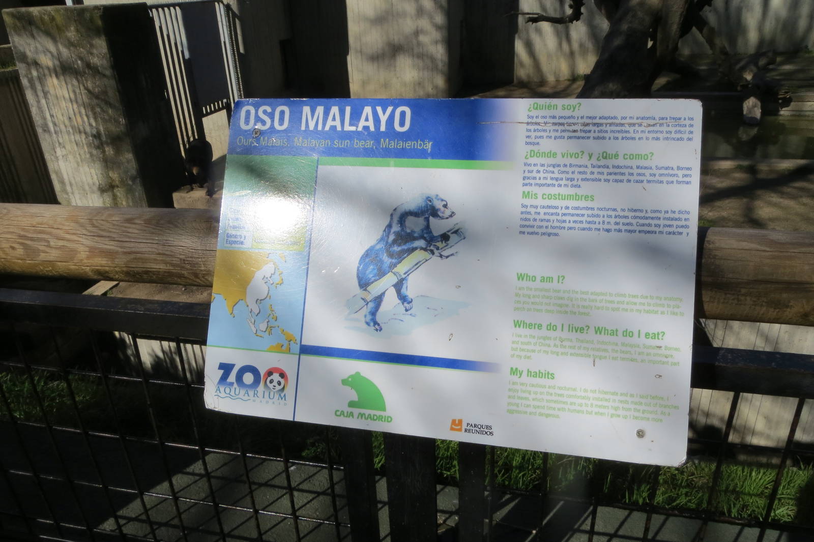 Malayan Sun Bear signage 150216