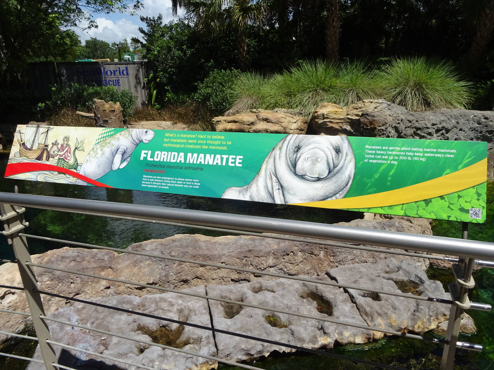 Manatee Sign at SeaWorld Orlando