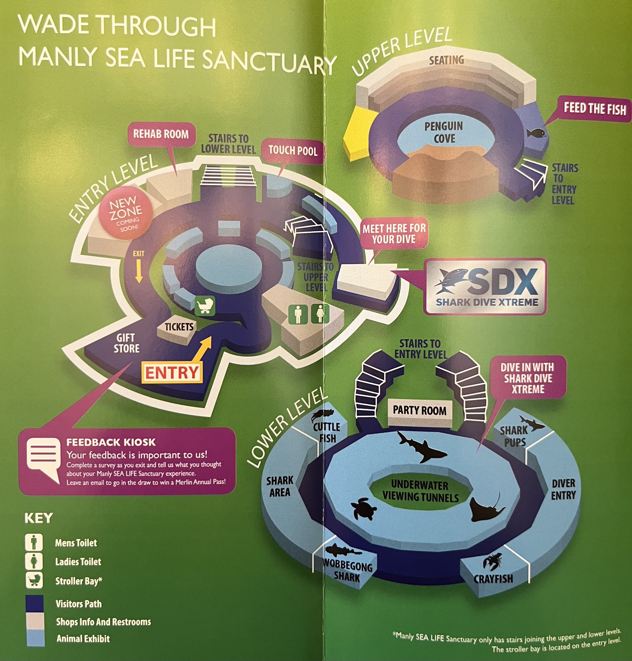 Manly Sea Life Sanctuary Map - 2015