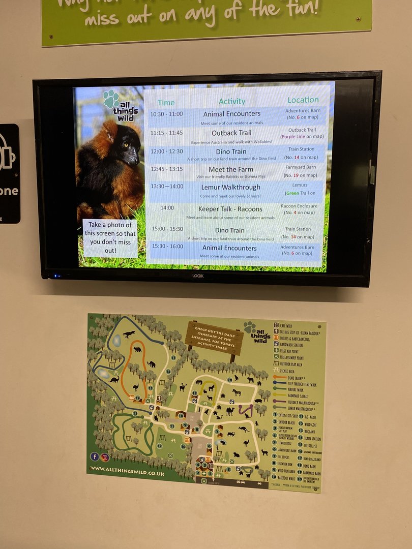 Map and example talk schedule, All things wild, UK