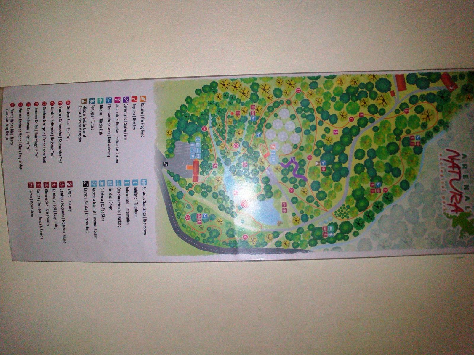 Map at Arenal Natura, 18/04/14