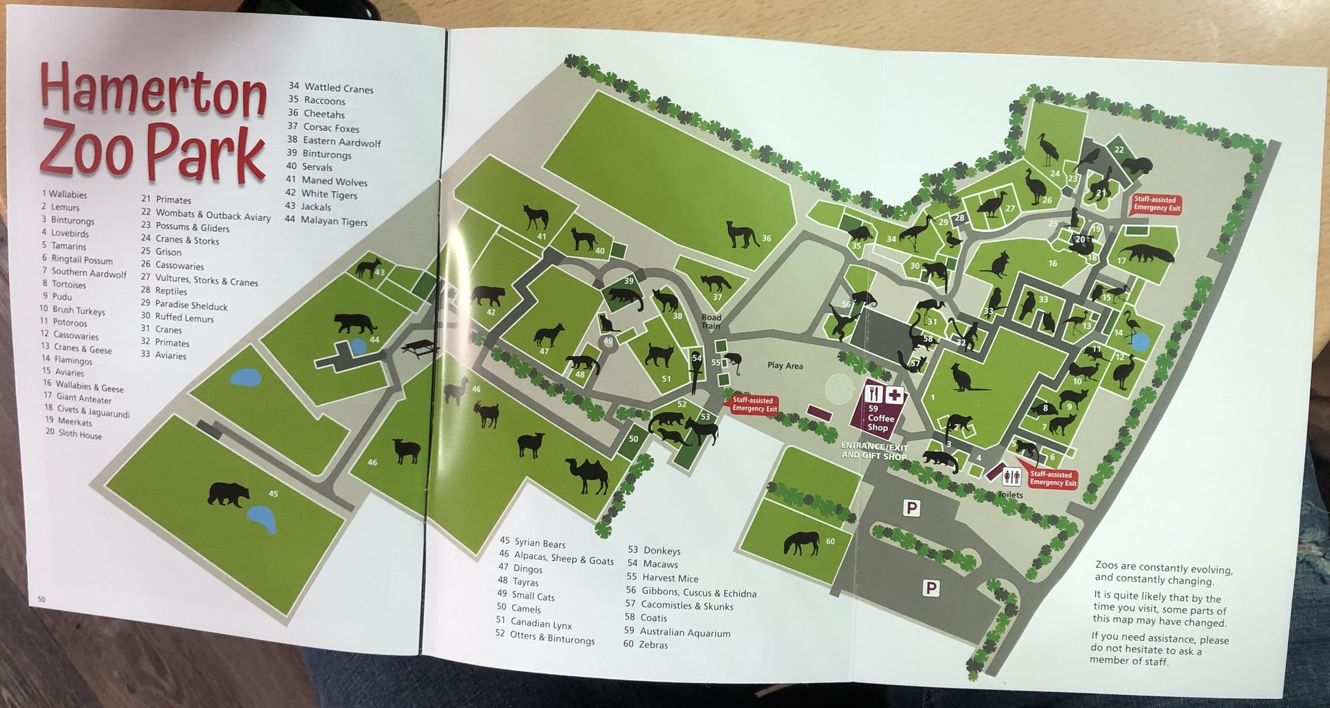 Map of Hamerton Zoo Park (October 2023)