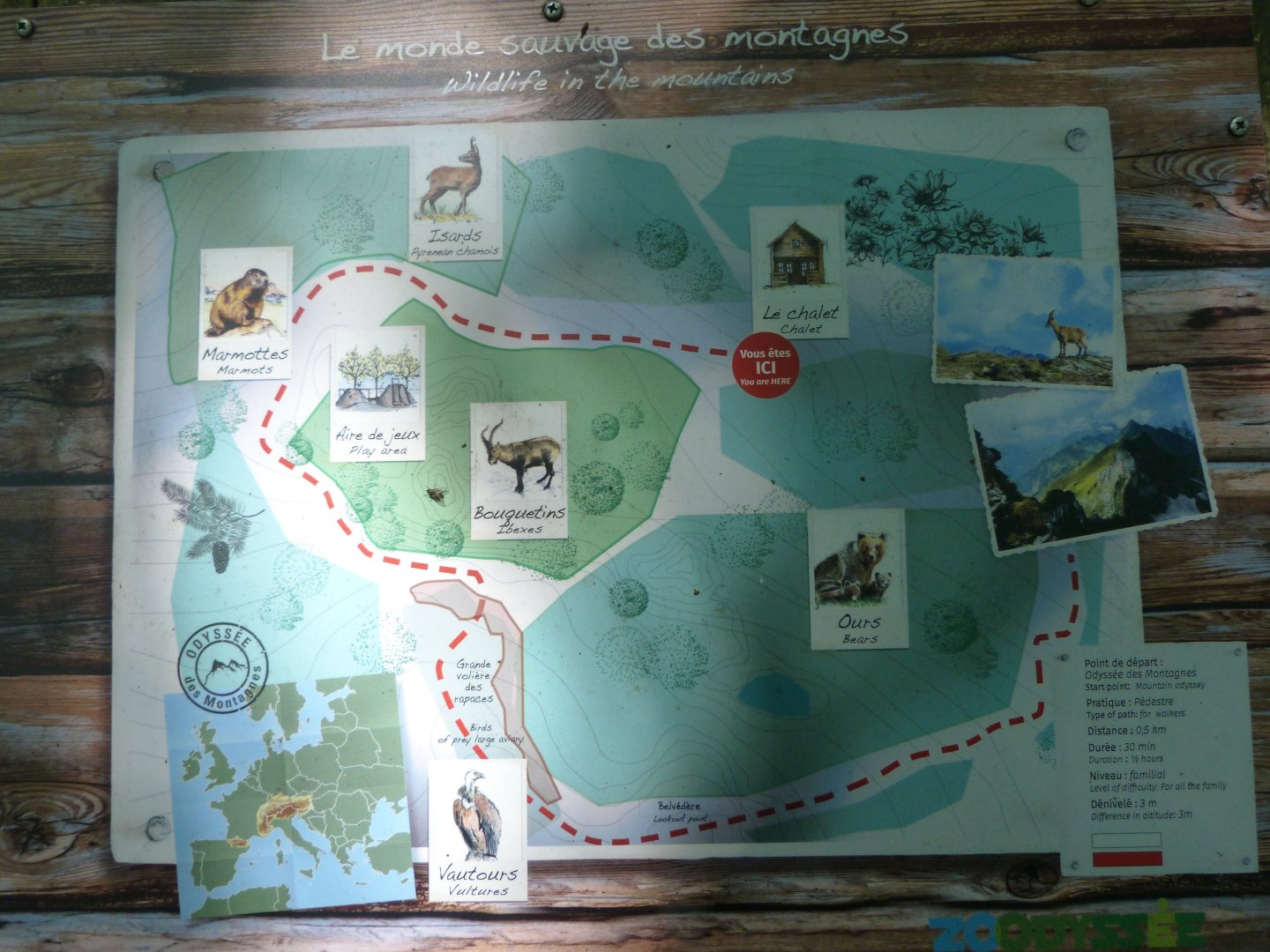 Map of "Odyssée des Montagnes" -Zoodyssée (2025)