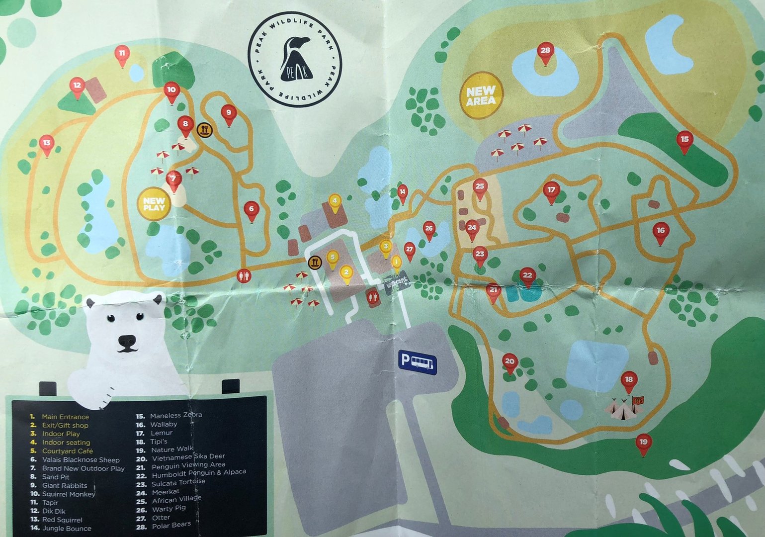 Map of Peak Wildlife Park (August 2023)