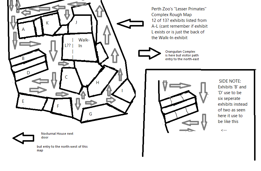 Map of Perth Zoo's 'Lesser Primates' Complex