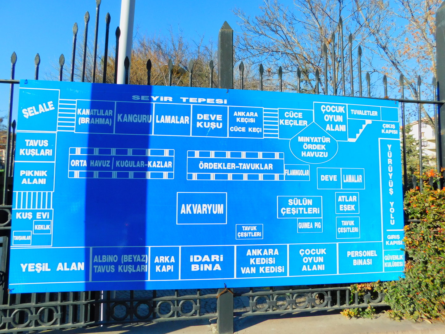 Map of the Ankara Domestic Animal Park