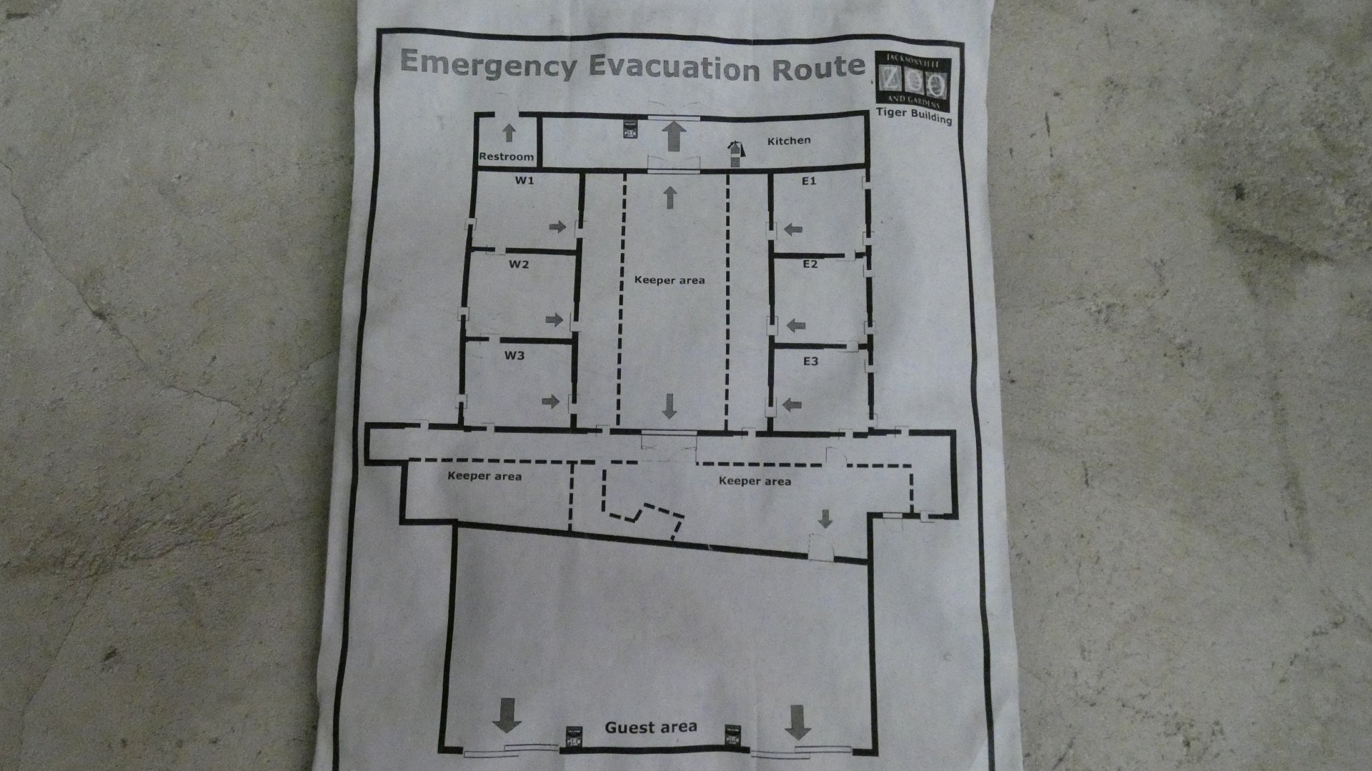 Map of the Backstage Tiger Area, Asia: Land of the Tiger - June 2022