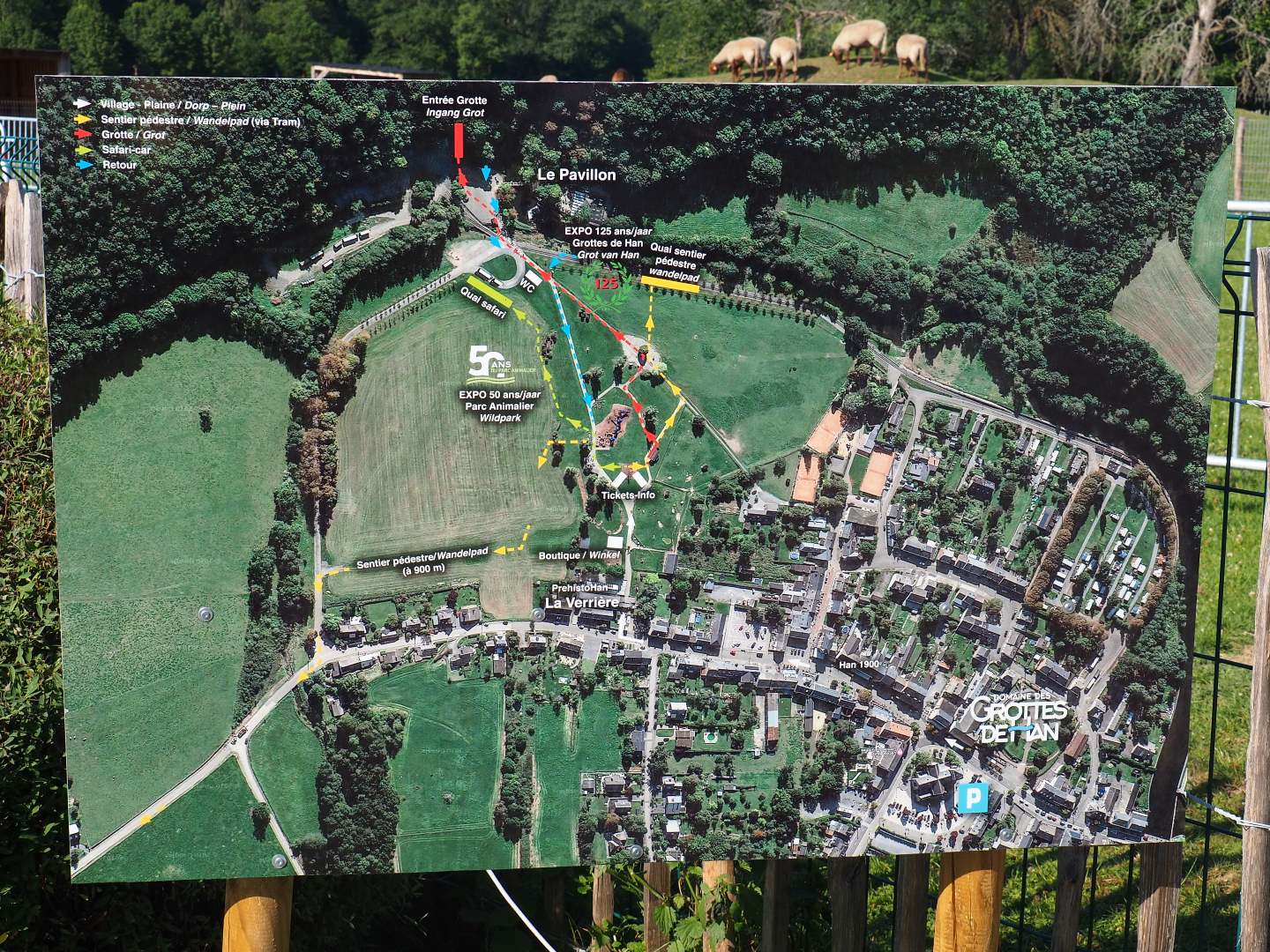 Map of the Han-sur-Lesse village and the Dry Hamptay entrance area, 2020-07-12