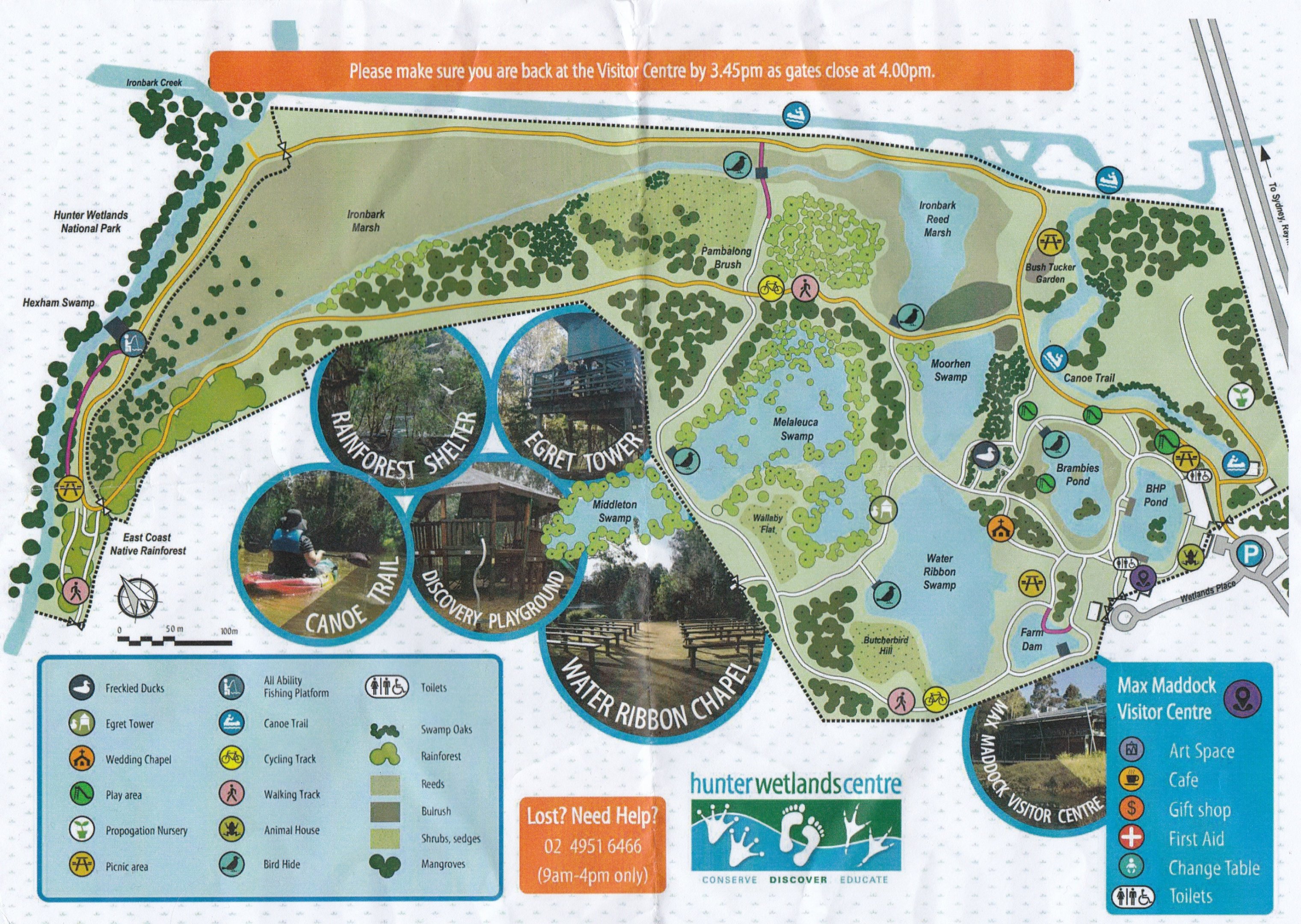 Map of the Hunter Wetlands Centre