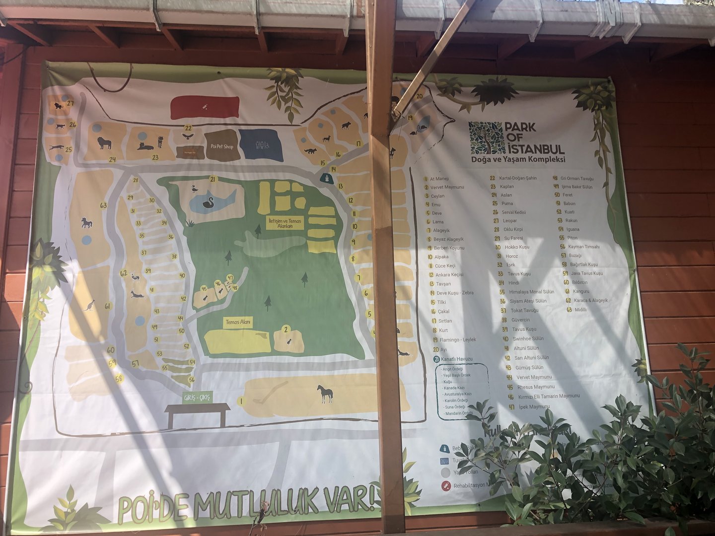 Map of the Park of Istanbul Zoo