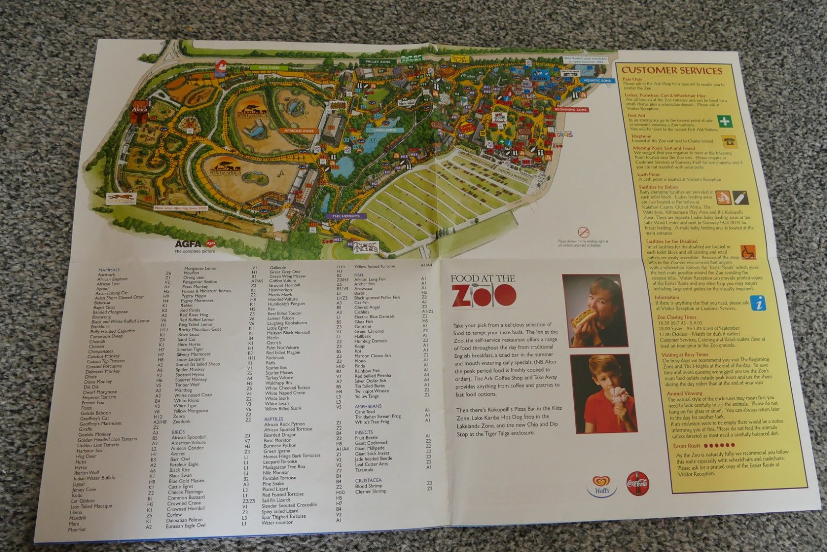 Map of the whole zoo 2003