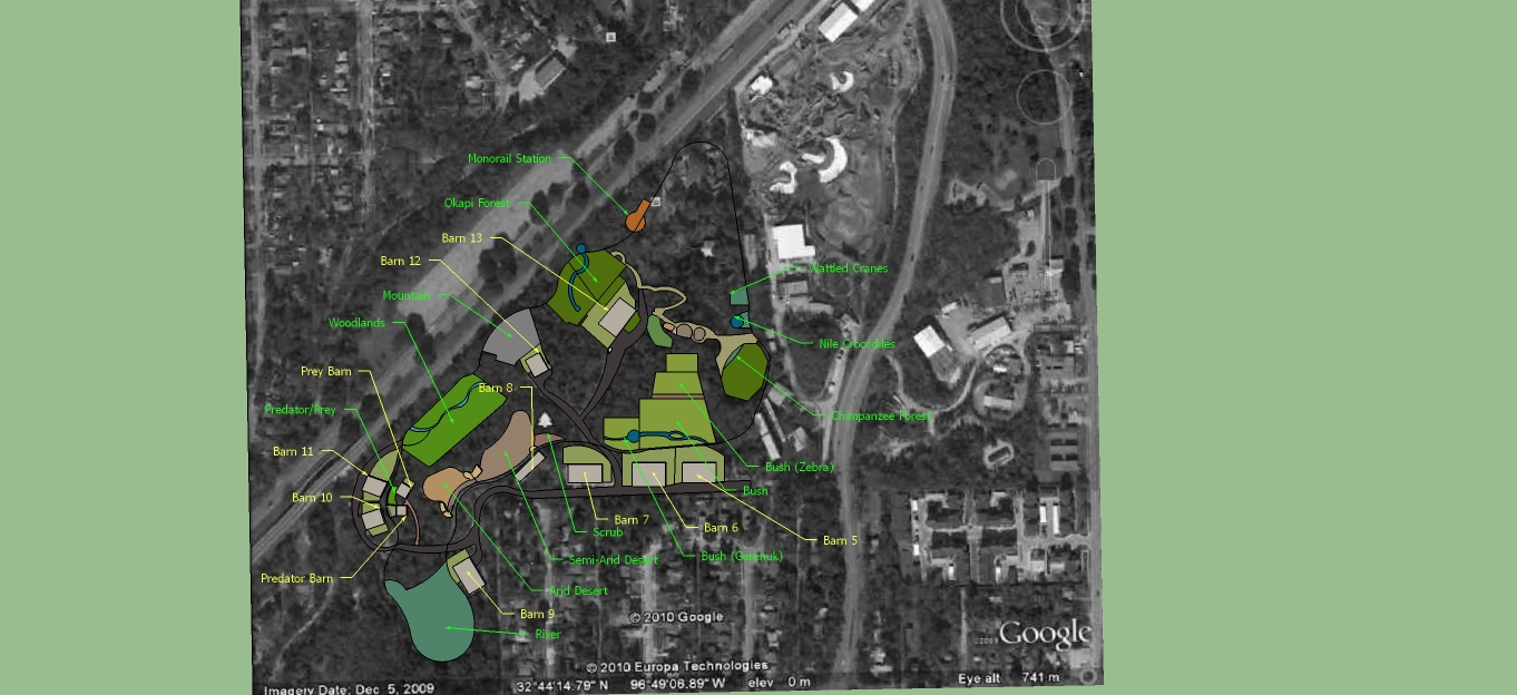 Map of the Wilds of Africa Monorail Exhibits