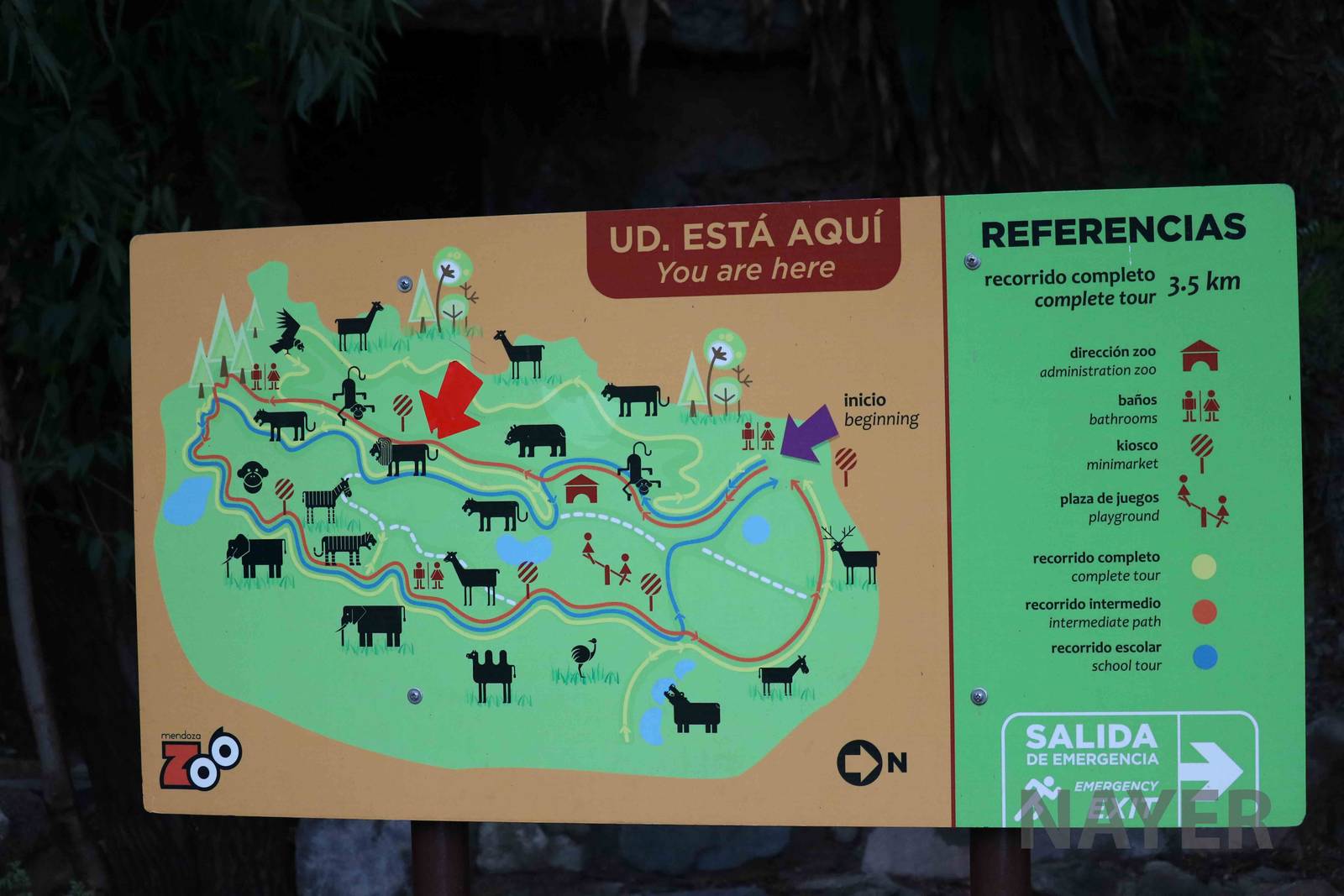 Map of the zoo - Mendoza Zoo, April 2016
