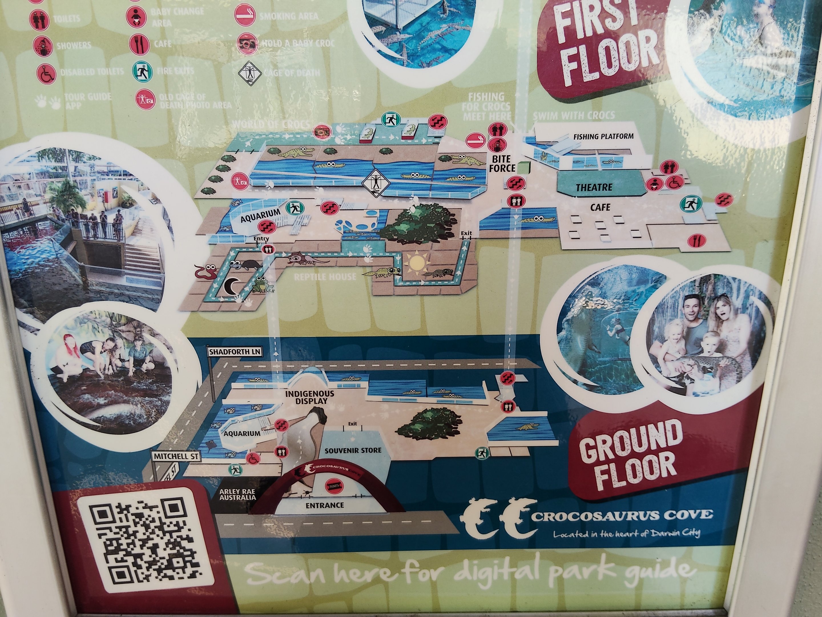 Map on wall, Crocosaurus Cove
