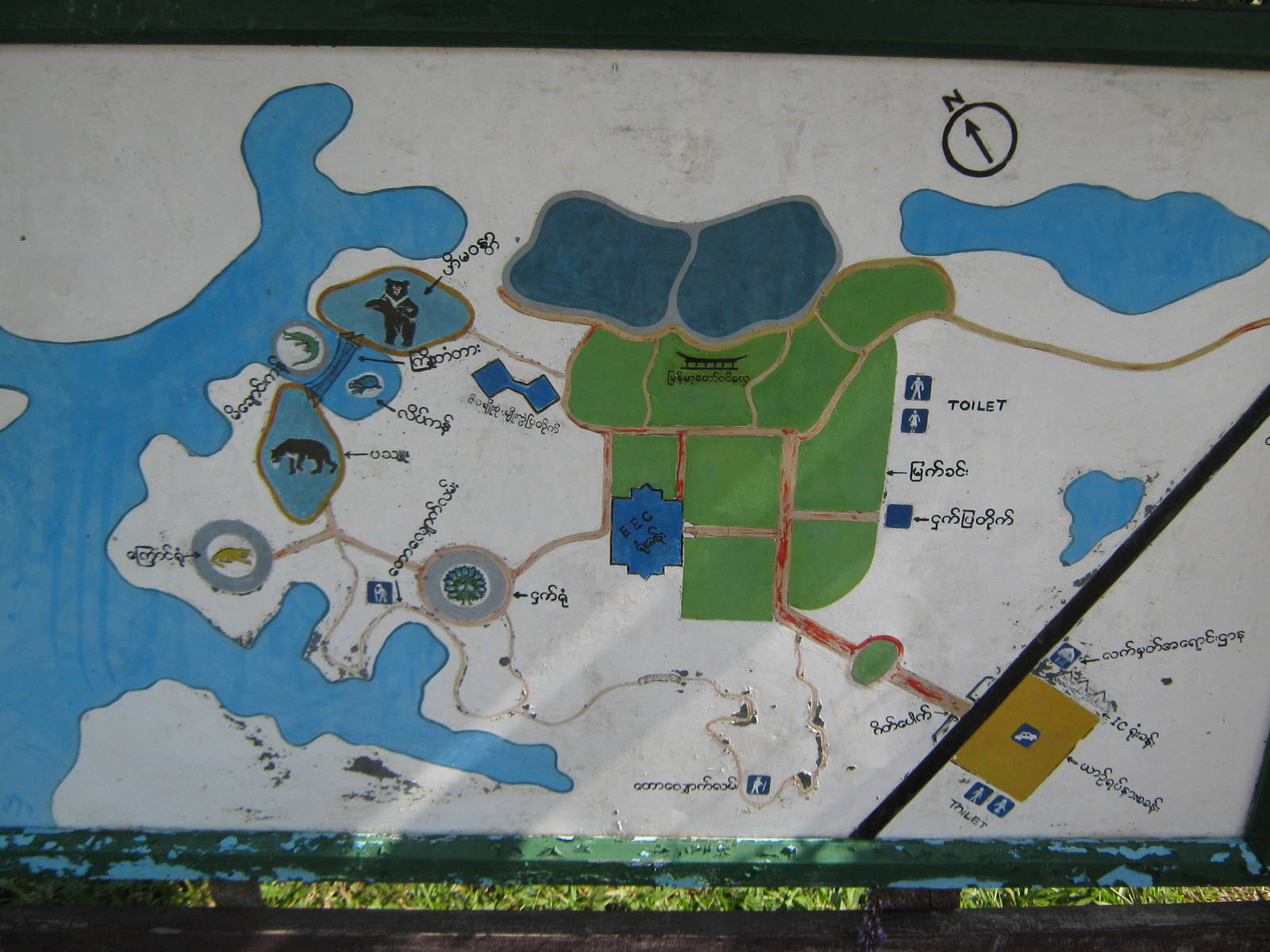 map signboard for the mini zoo area