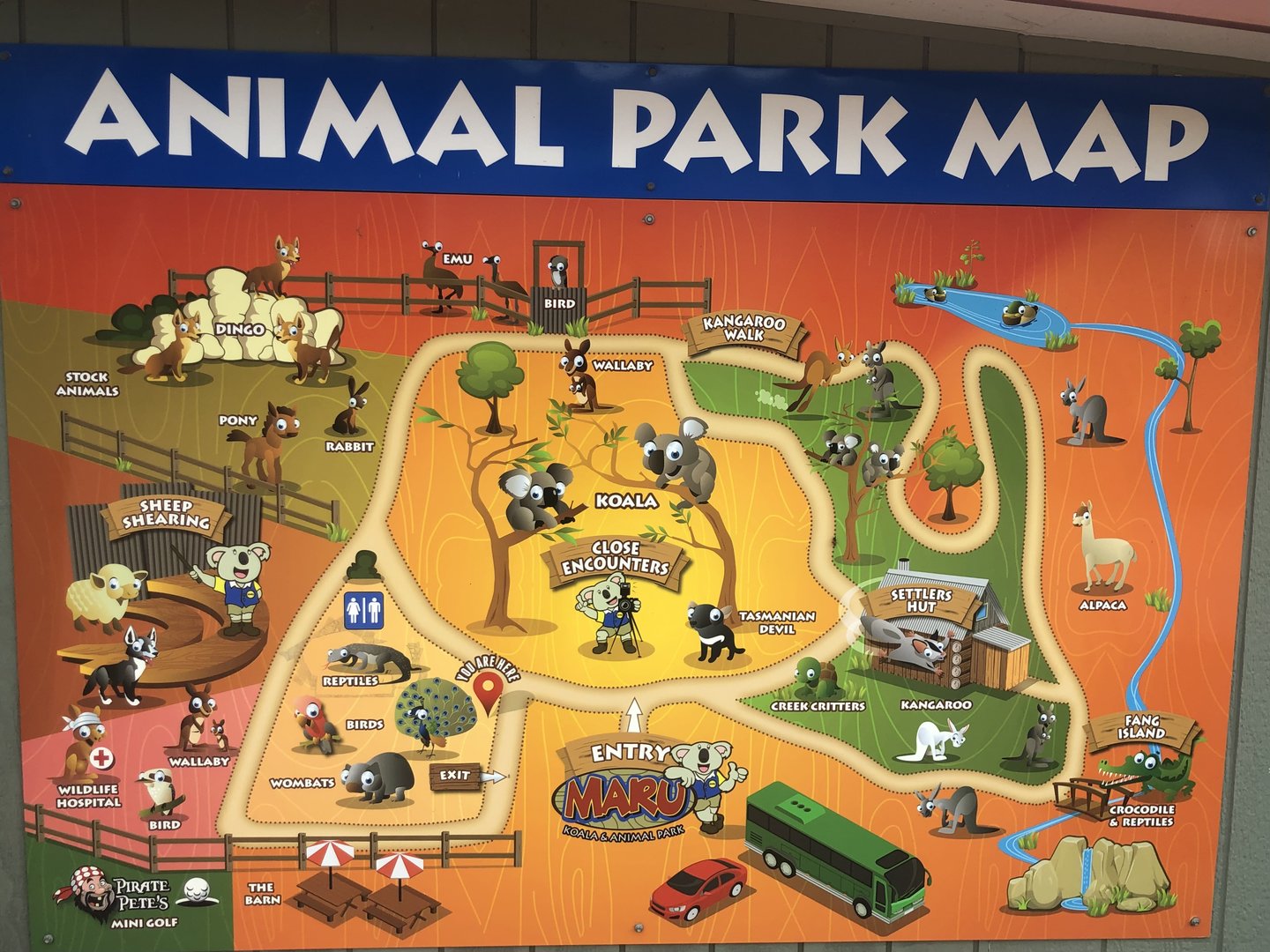 Maru Koala and Animal Park Map 2023