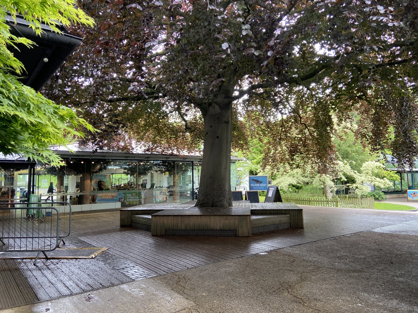 May 16th 2022 - entrance plaza at Bristol Zoo, viewed from within collection
