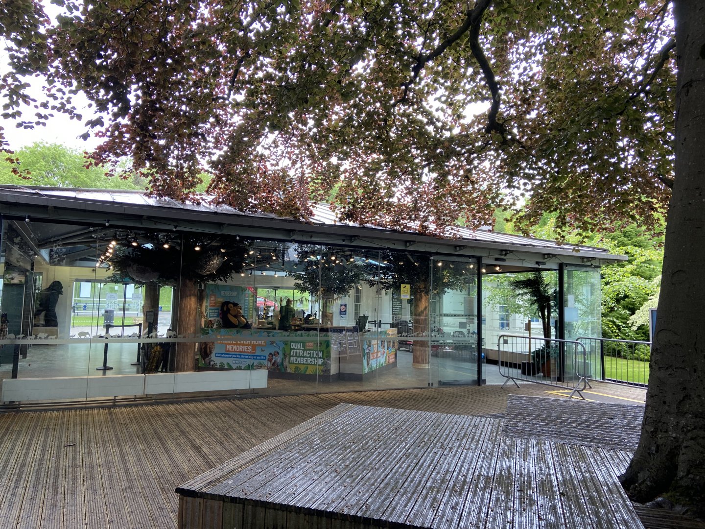 May 16th 2022 - listed entrance building at Bristol Zoo viewed from within collection